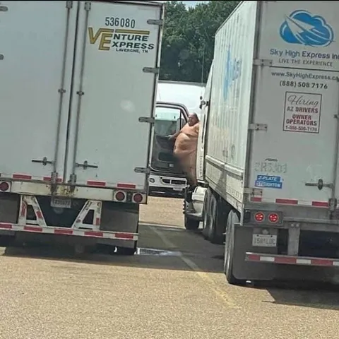 Shirtless Truck Driver Escape