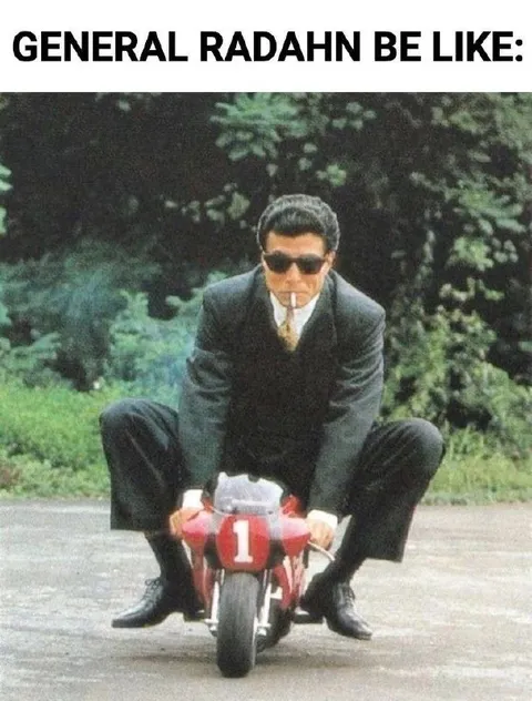 General Radahn on Tiny Bike