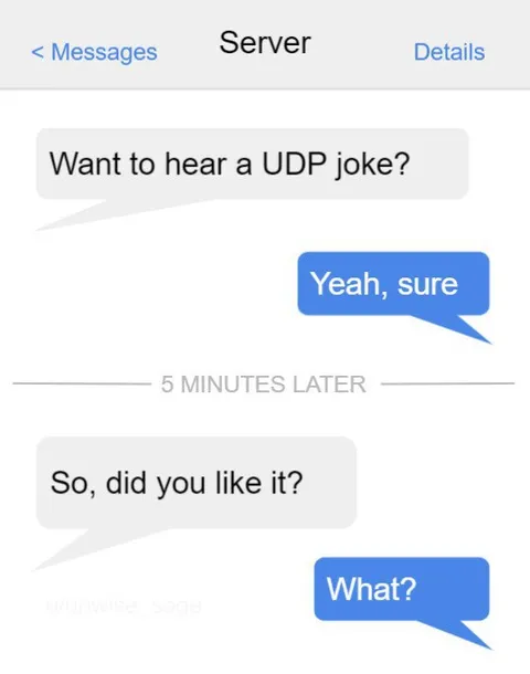 UDP Joke Never Arrives