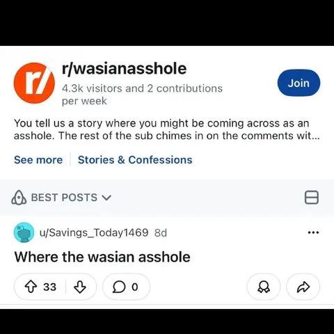 Where the Wasian Asshole