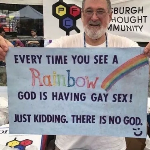 Rainbow God Gay Sex Sign