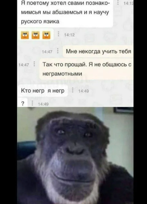 Я не общаюсь с неграмотными