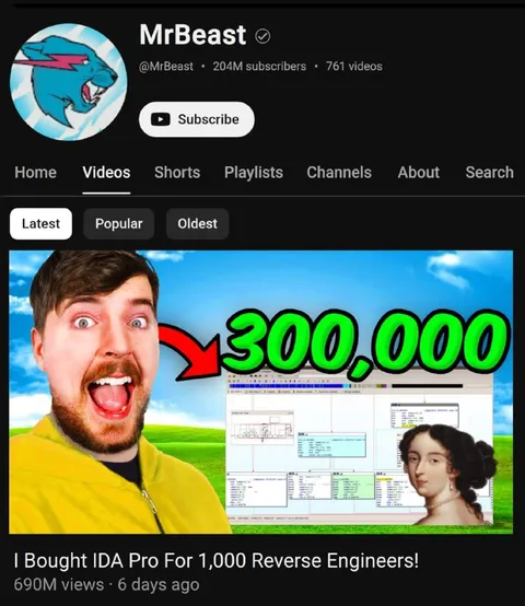 MrBeast Buys 300,000 Reverse Engineers
