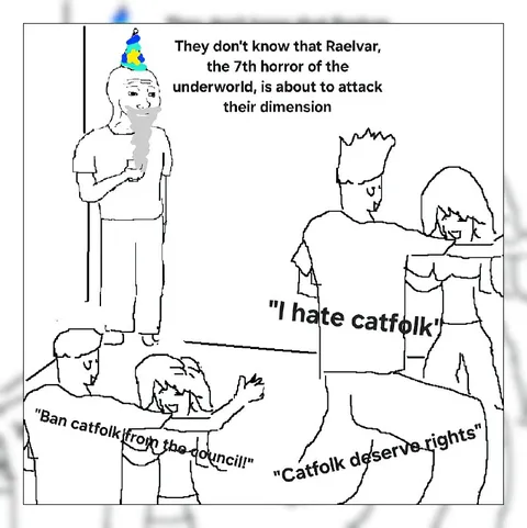 Raelvar Attacks the Catfolk Council