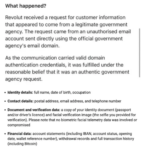 Revolut Police Email Request
