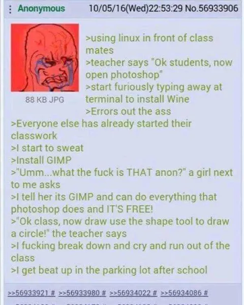 Linux User Tries to Use Photoshop