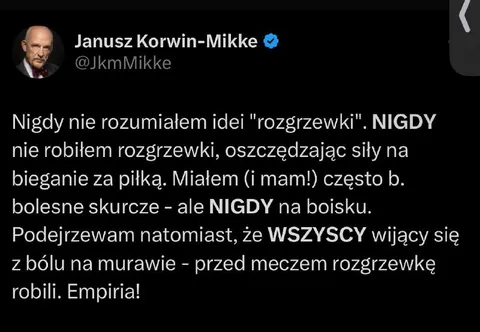 Korwin-Mikke o rozgrzewce