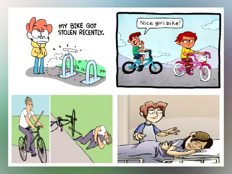 Bike Theft Misunderstanding Comic