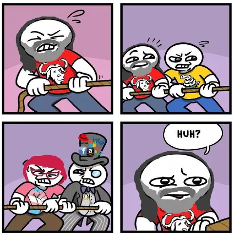 Четверо тянут канат