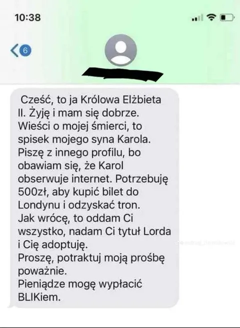 Królowa Elżbieta prosi o BLIK