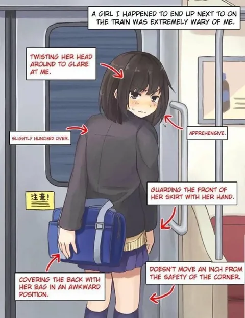 Wary Girl on the Train
