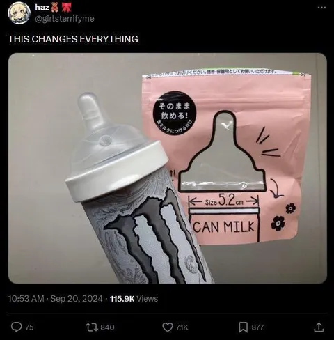 Monster Can Milk Bottle Hack