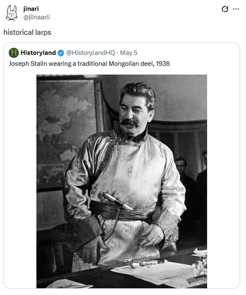 Stalin in Mongolian Deel