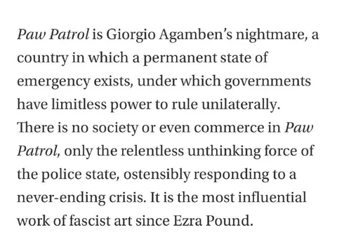 Paw Patrol Is Fascist Art