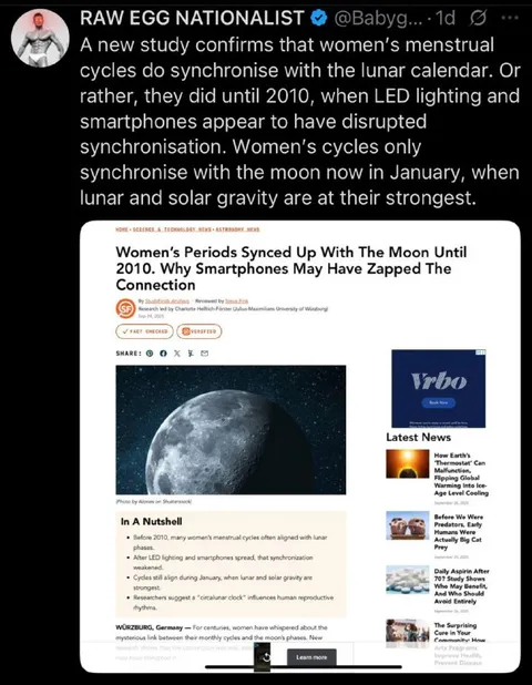 Smartphones Disrupted Menstrual Synchronization