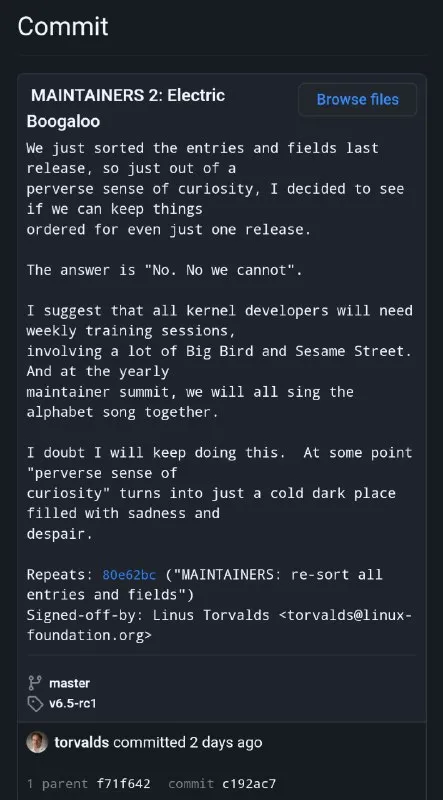 Kernel Developers Need Sesame Street