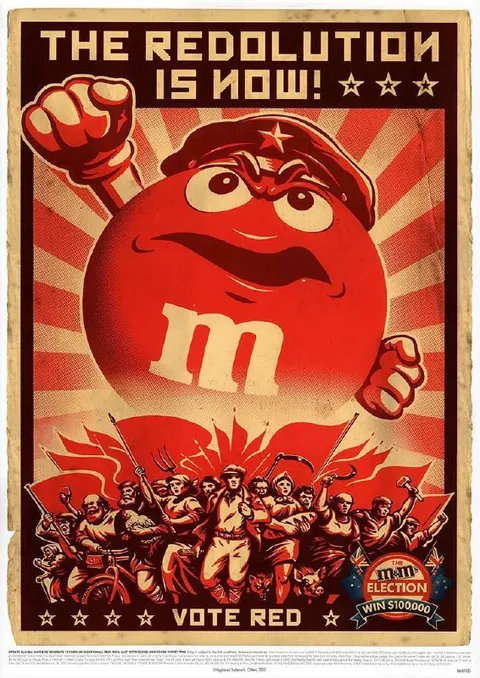 Red M&M Revolution Poster