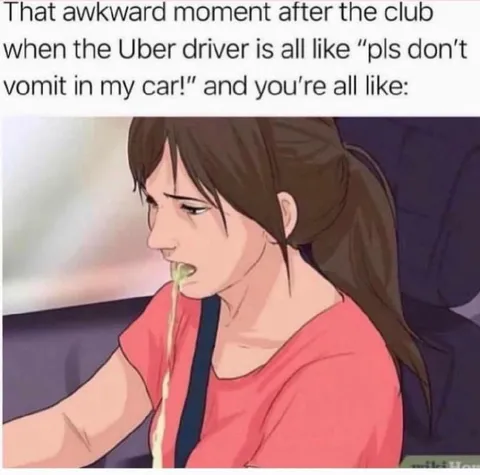 Uber Driver Says Don’t Vomit