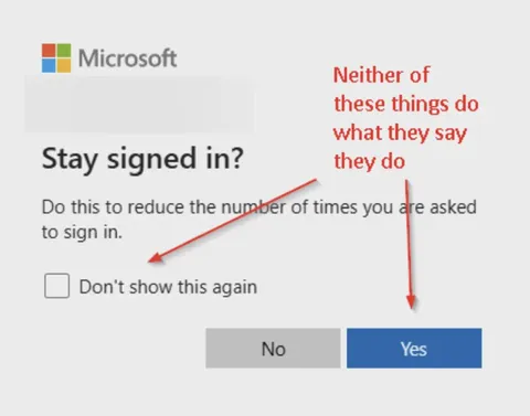 Microsoft Stay Signed In Contradiction