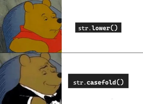 Lowercase vs Casefold Pooh