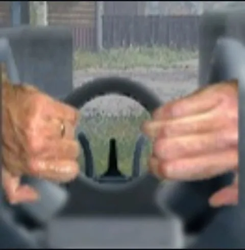 Руки крепко держат руль