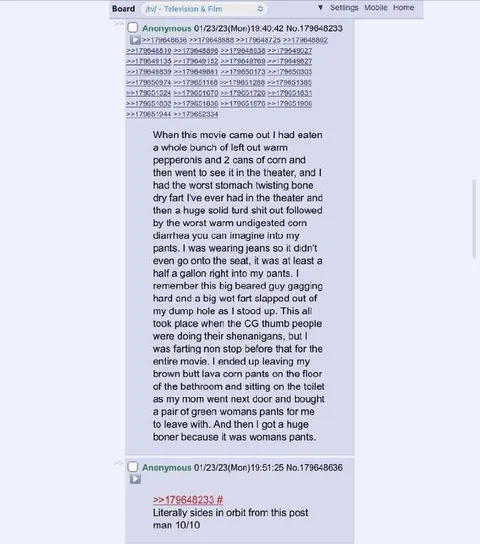 Cinema Corn Diarrhea Story