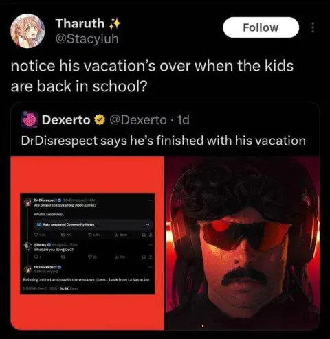 Dr Disrespect's Vacation Is Over