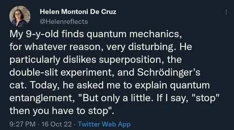 Child Fears Quantum Entanglement