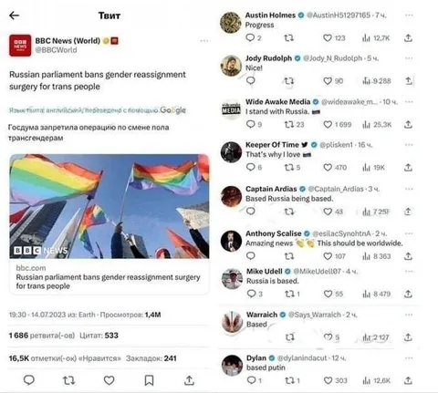 Russia Is Based Tweet Reactions