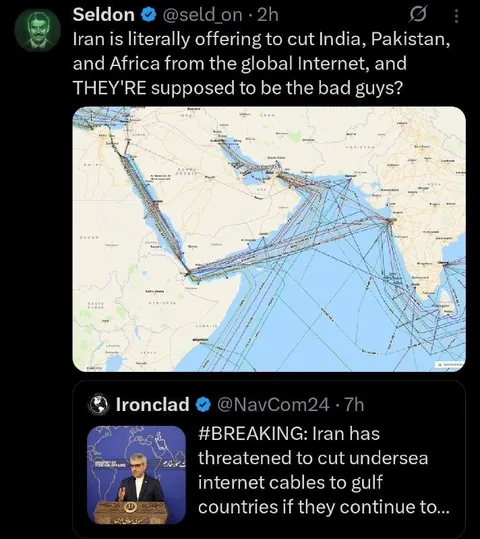 Iran Cuts Undersea Internet Cables