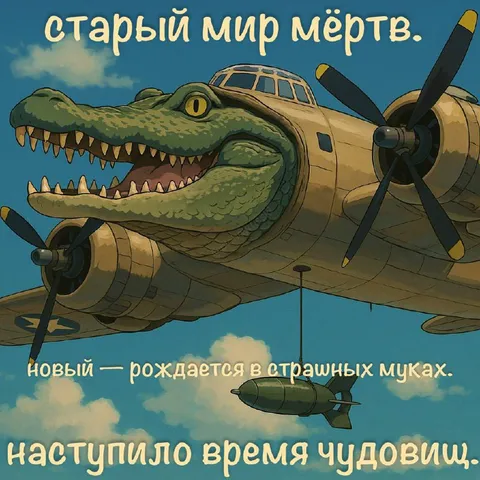 Крокодил на военном самолёте