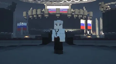Майнкрафт-парад под тревожную музыку