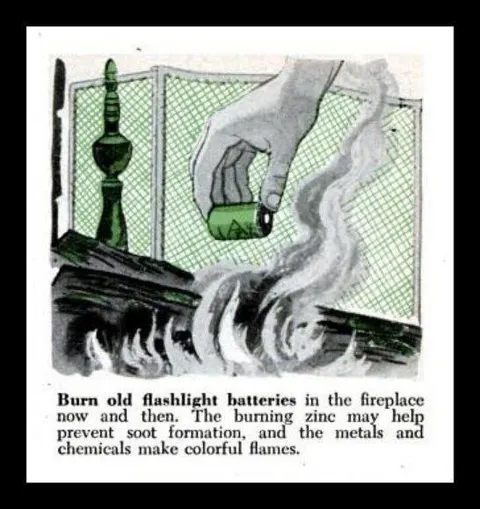 Burn Batteries for Colorful Flames
