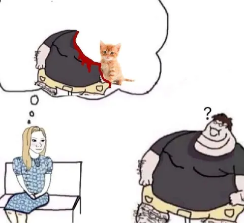 Когда из живота вылезает котёнок