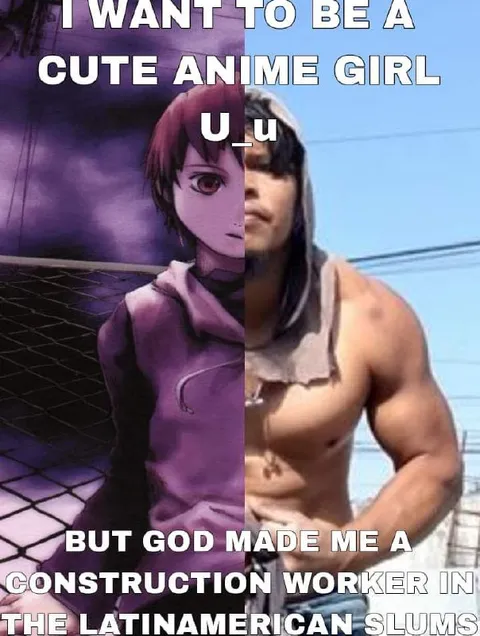 Anime Girl Dreams Construction Worker Reality