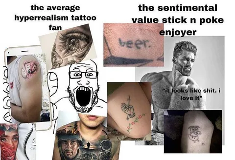 Hyperrealism Tattoo Fan vs Stick-and-Poke Enjoyer