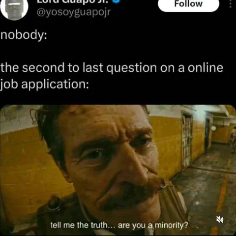 Online Job Application Minority Question