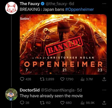 Japan Bans Oppenheimer Joke
