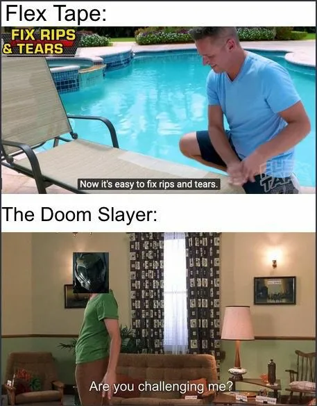 Flex Tape Challenges Doom Slayer