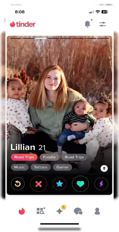 Lillian’s Tinder Profile With Four Babies