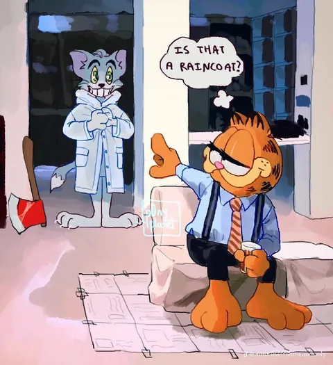 Garfield Asks About the Raincoat
