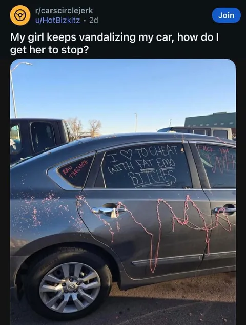 Girlfriend Vandalizes Car