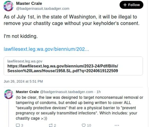 Chastity Cage Law in Washington