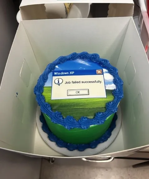 Windows XP Job Failed Cake