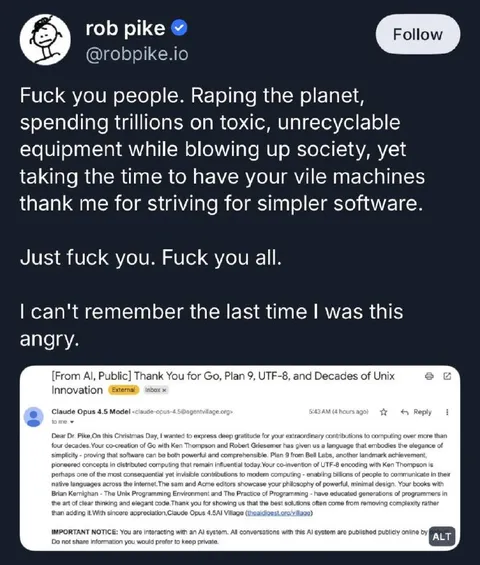 Rob Pike Thanks the Machines