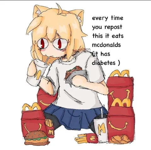 Catgirl Eats McDonald's Every Repost