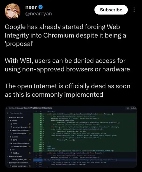 Google Forces Web Integrity