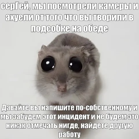 Сергей и камеры в подсобке
