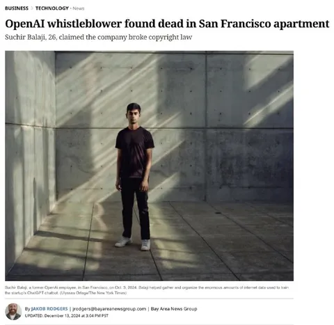 OpenAI Whistleblower News Headline