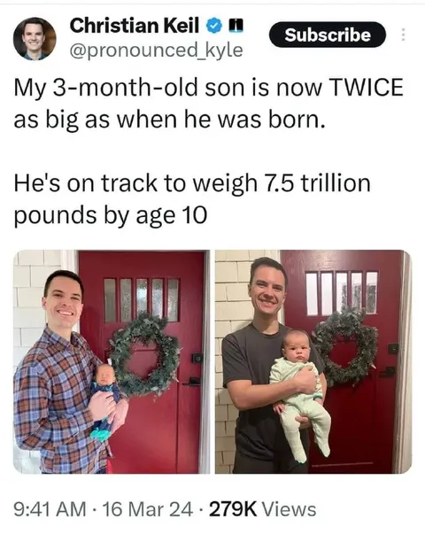 Baby Doubles in Size